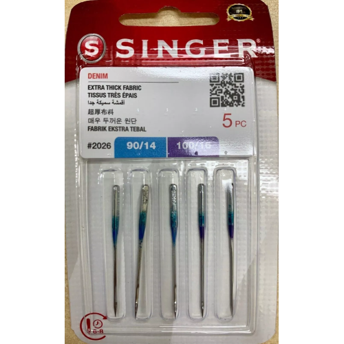 Genuine Singer #2026 Denim Needles 90/14&100/16